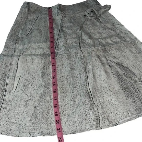 Rare 100% silk skirt snake print skirt Colovos lined faux wrap skirt pockets 2 - Picture 9 of 13